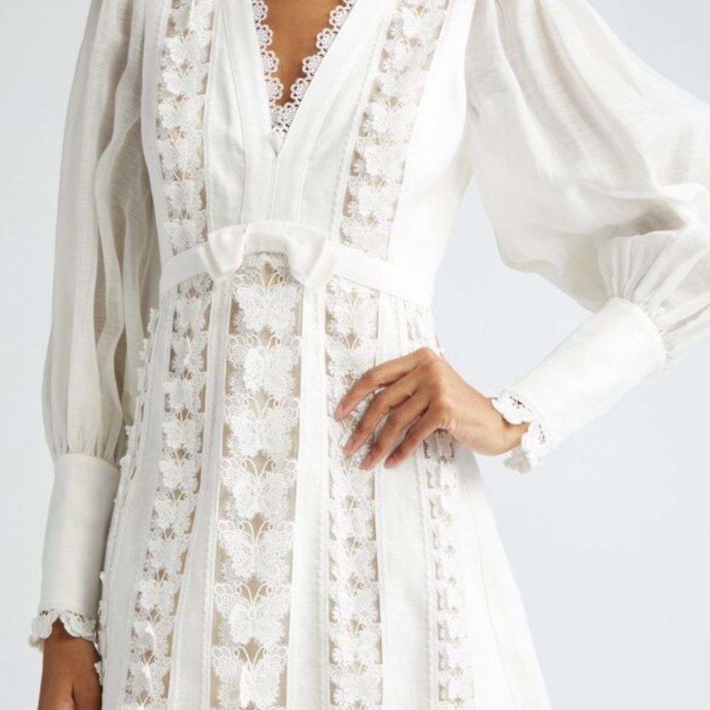 Zimmermann
Flutter Butterfly Lace Long Sleeve Linen Dress. - Picture 4 of 14